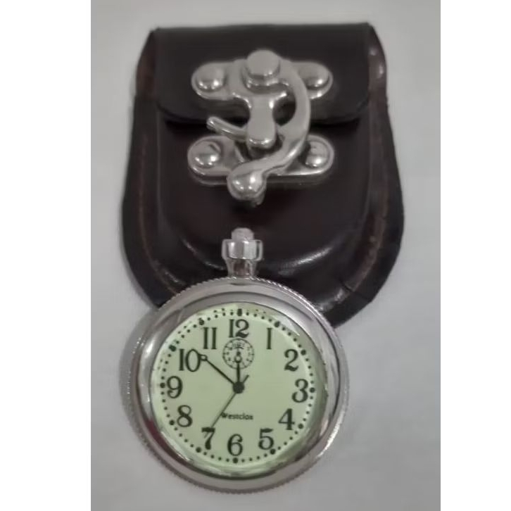 Arloji / jam kantong vintage antik merk Westclox, jam saku pocket, jam kalung.