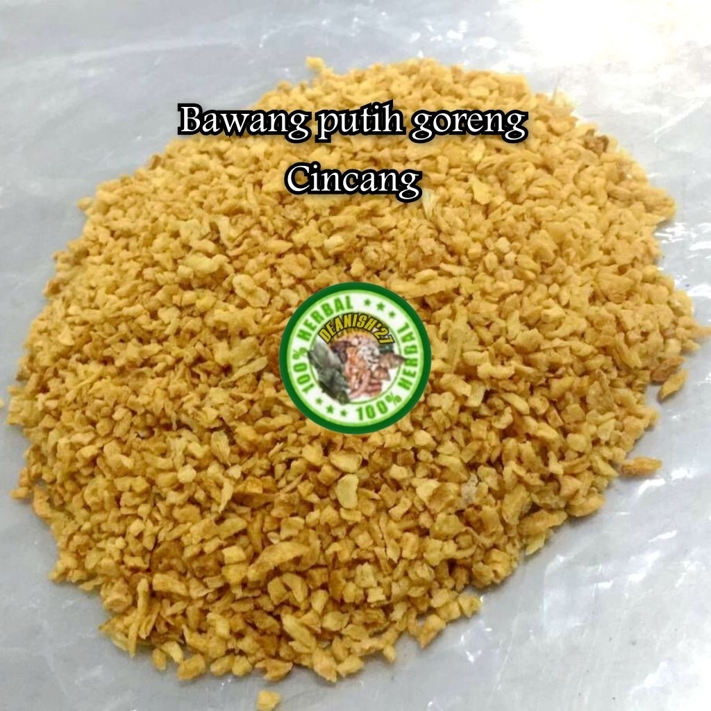 

Bawang putih goreng PAHLAWAN/Minced fried Garlic/Citarasa/goreng cincang/tanpa tepung-100gram