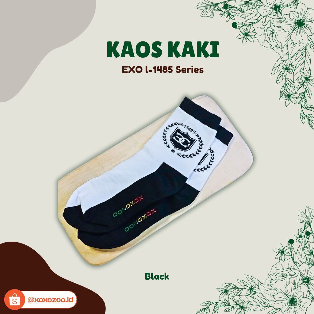 [READY STOCK] Kaos Kaki EXO L-1485 Series Warna Black-White by XOXOZOO studio™