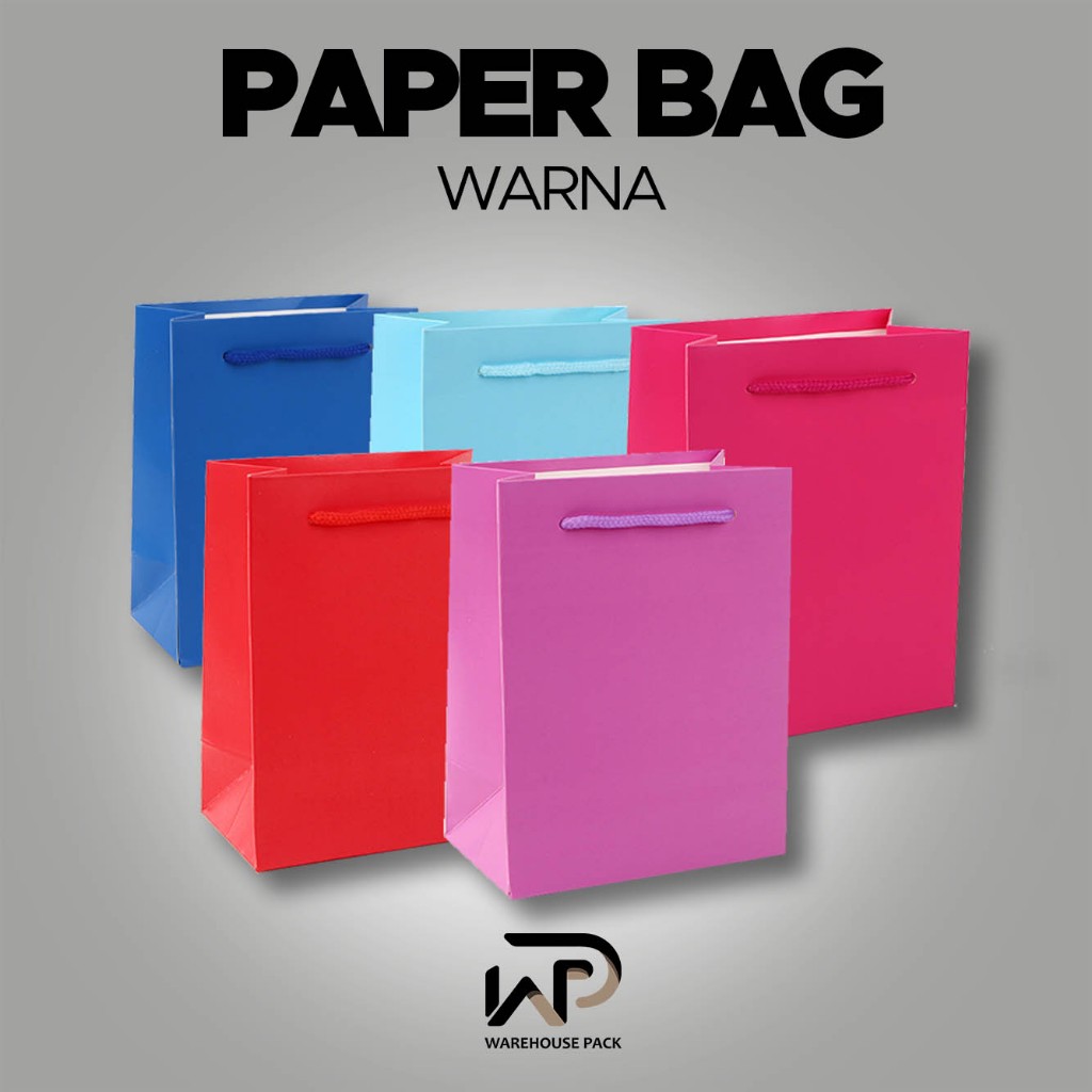 

Paper Bag Warna 14x18x8 cm | Paper Bag Warna Souvenir | Paper Bag Hampers Kado Souvenir | Tas Jinjing Souvenir