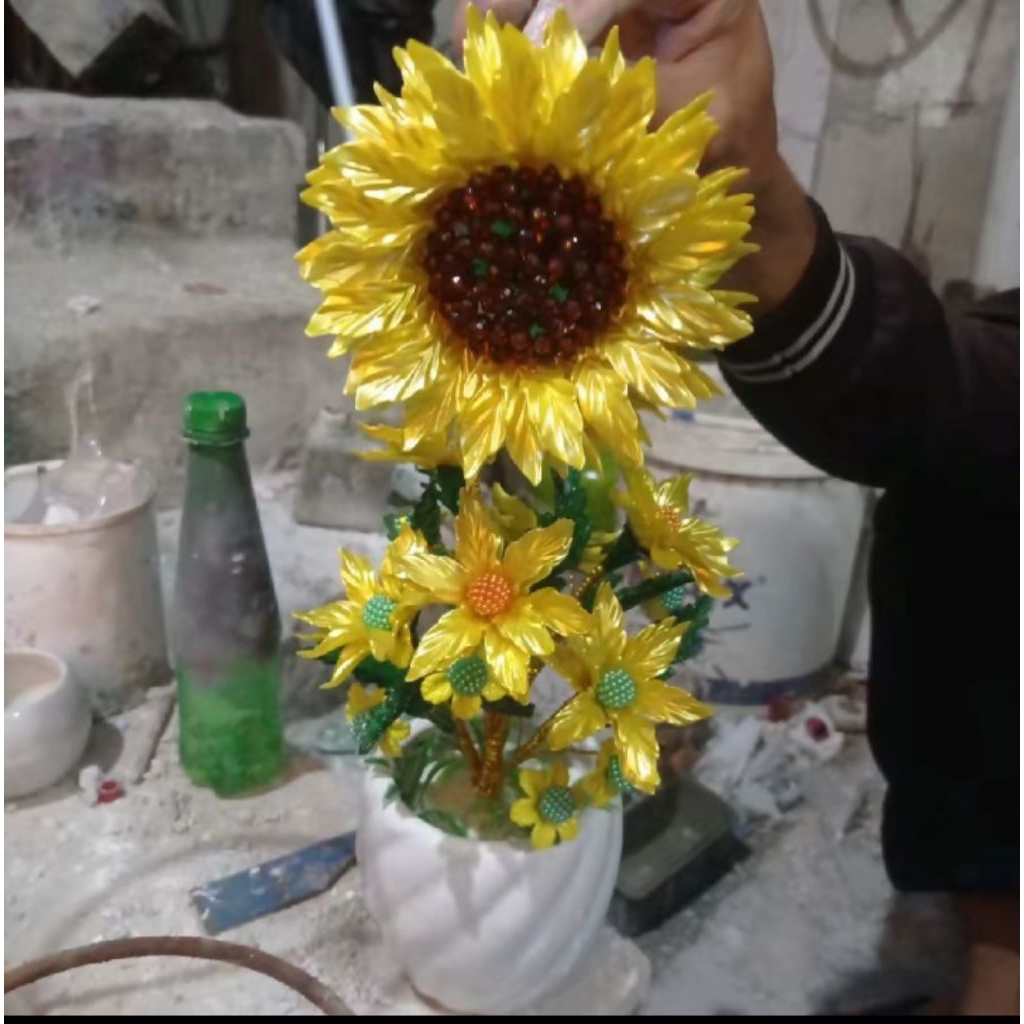 bunga akrilik matahari tinggi 40cm