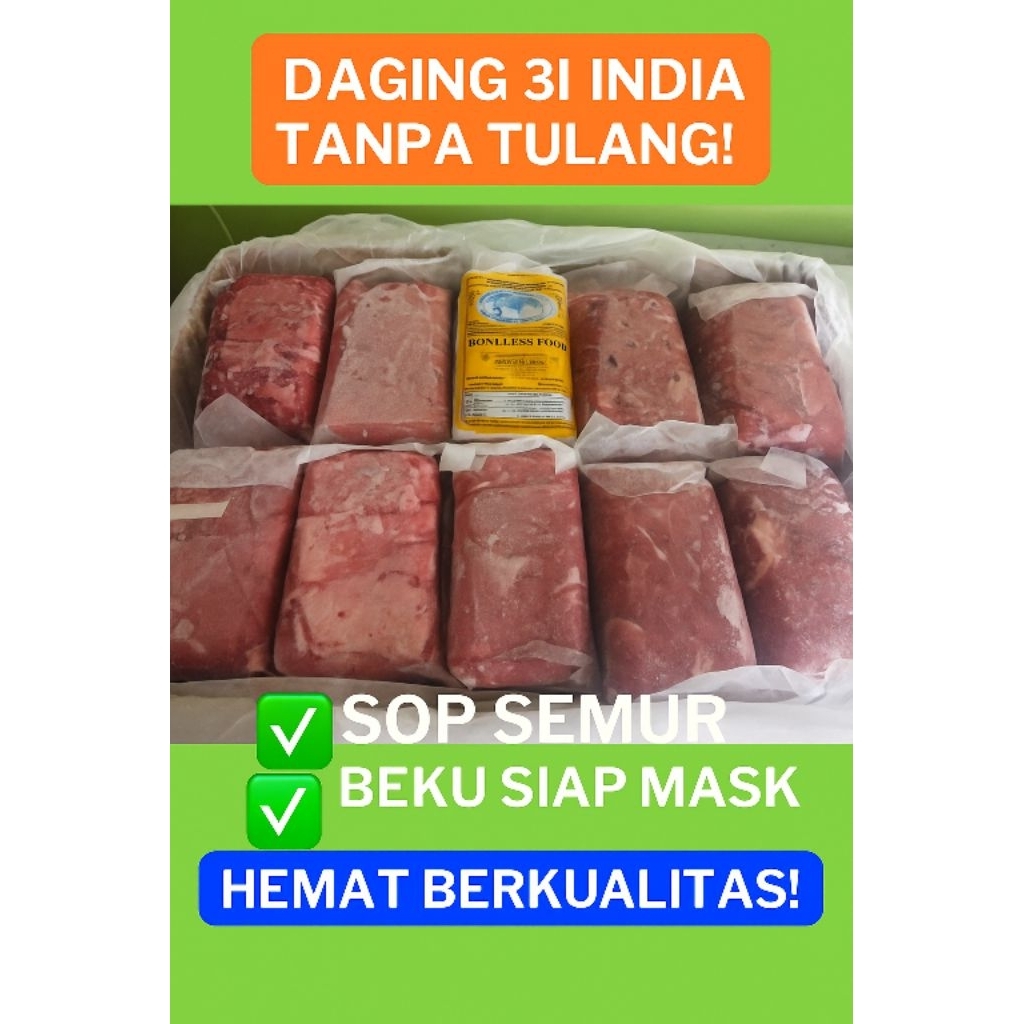 

Daging Import india tanpa tulang 31 Amron - Tenderloin Amron 20kg/1box - Daging Import - Daging Kerbau