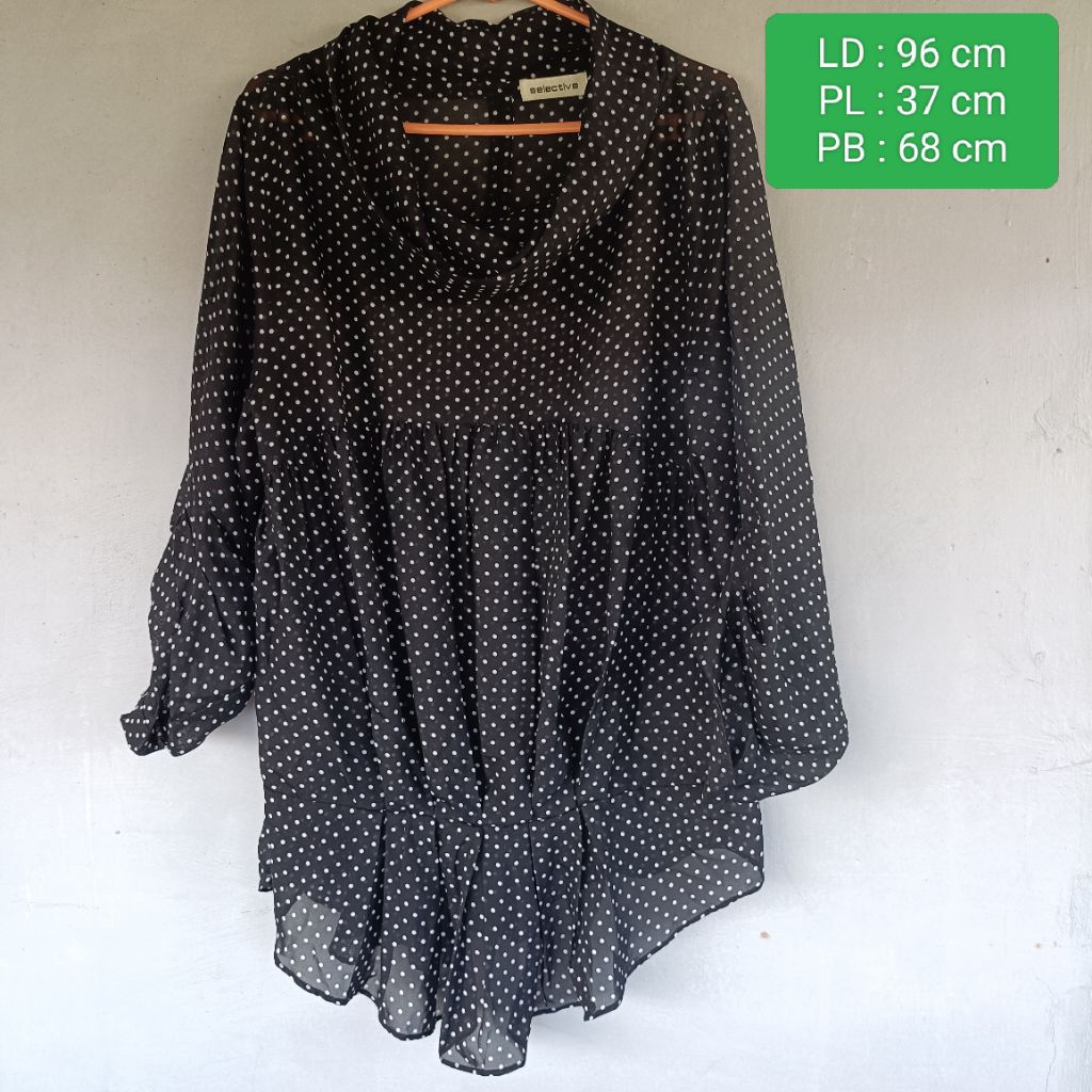 Baju atasan wanita baju kaos wanita sifon polkadot