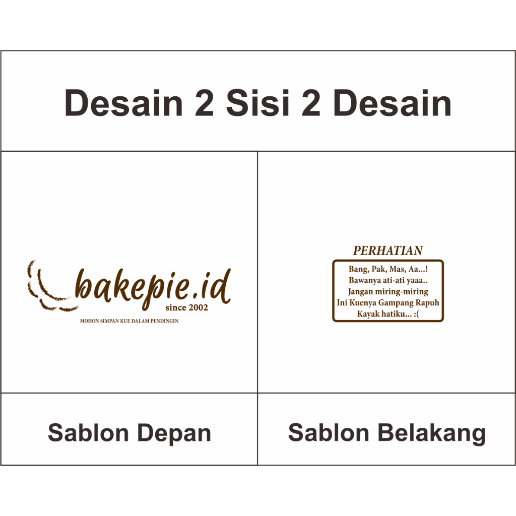 

(100pcs) Sablon 2 Sisi 2 Desain