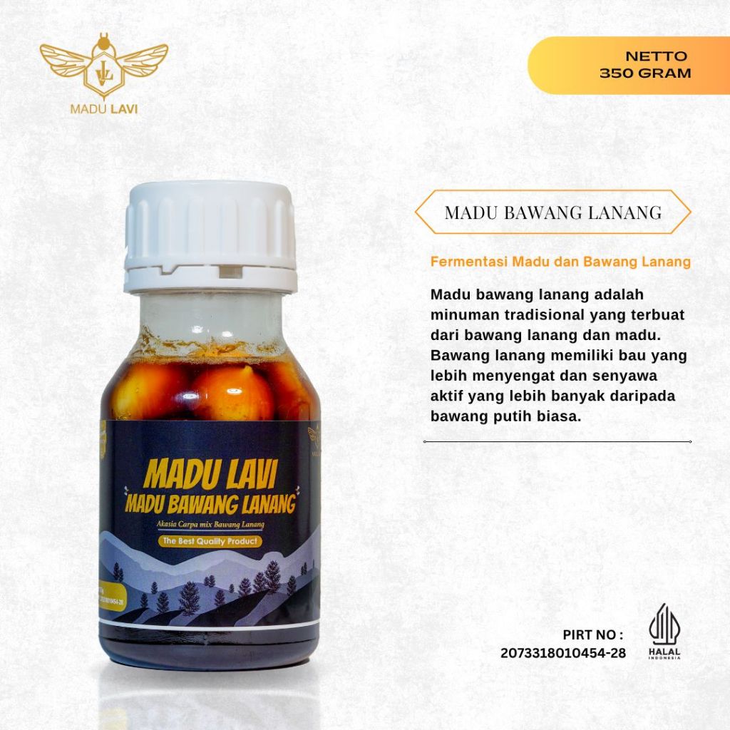 

Madu Lavi Madu Bawang Lanang kemasan 350 gram Alami Organik Bebas gula Honey
