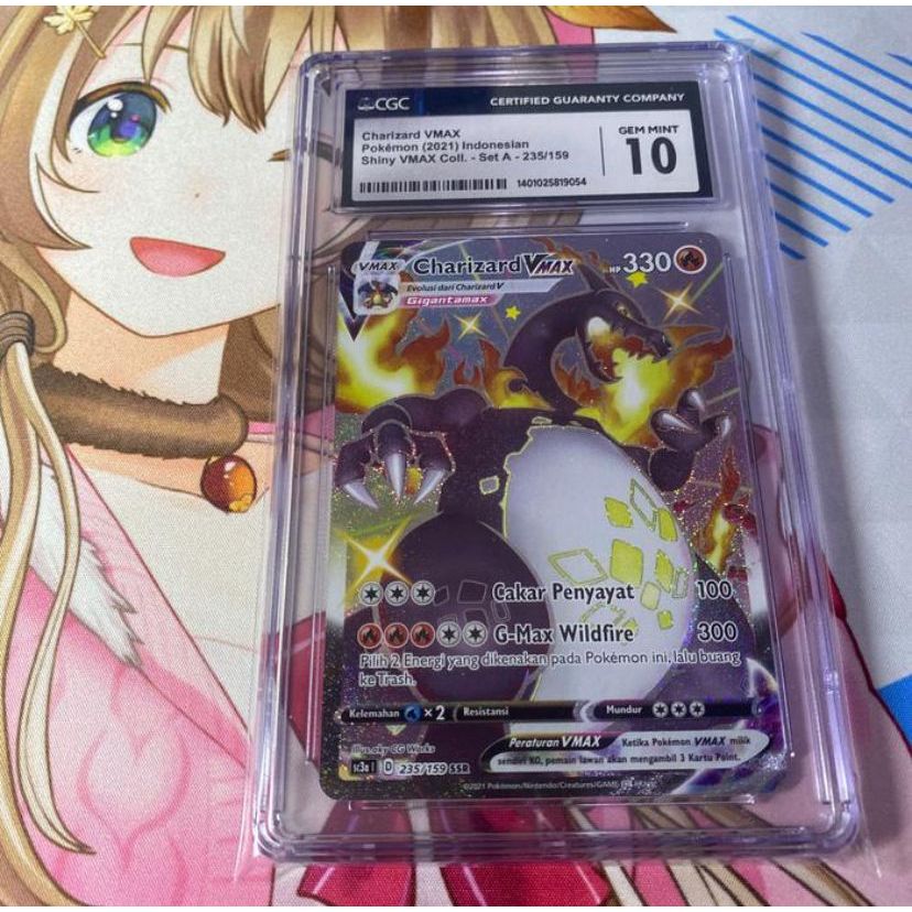 Pokemon TCG ID Indonesia SWSH SC3a Shiny Charizard VMAX SSR CGC 10 PSA