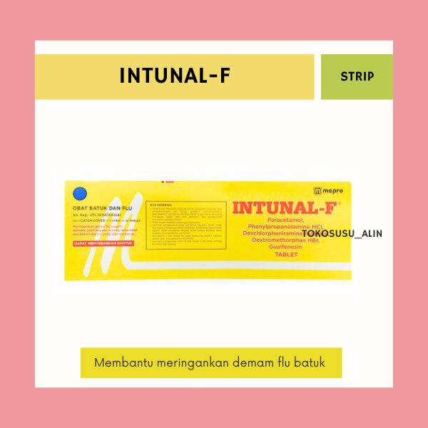 INTUNAL F STRIP 10 TABLET / MERINGANKAN DEMAM BATUK FLU