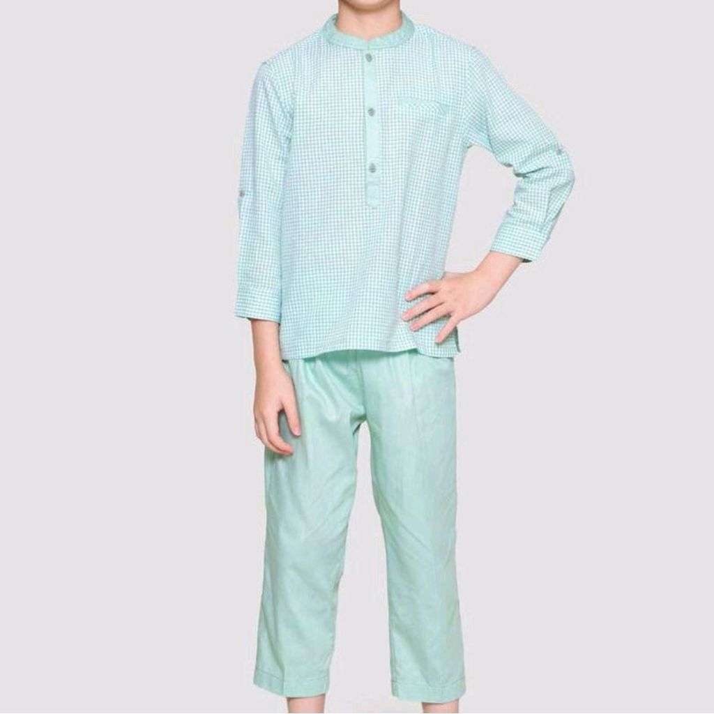 Little M Seasonal Motif Kotak-Kotak Baju Koko Set Anak Laki-Laki