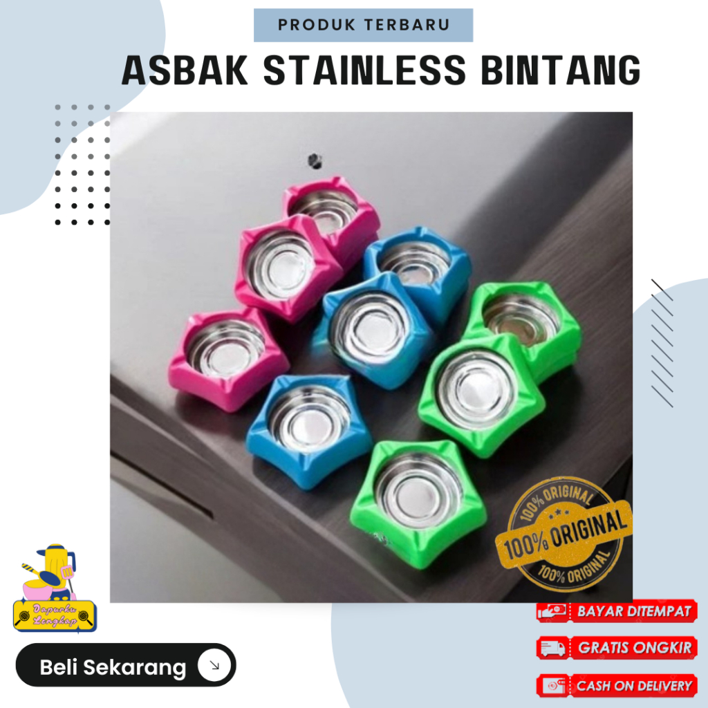 Dapurku Lengkap  - ASBAK ROKOK BINTANG STAINLESS TEMPAT PUNTUNG ROKOK