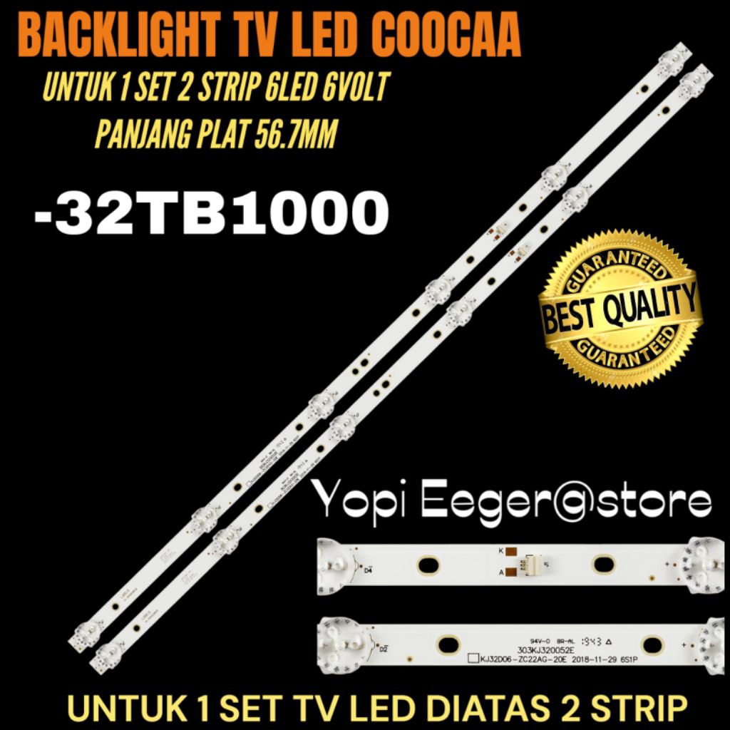 BACKLIGHT TV LED COOCAA 32 INCH 32TB1000 BACKLIGHT TV 32 INCH