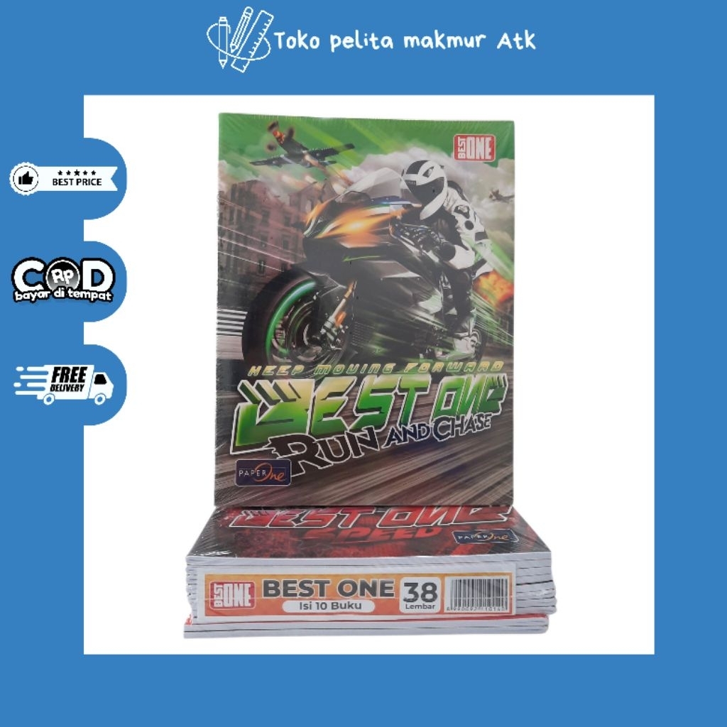 

BEST ONE BUKU TULIS ISI 38 LEMBAR (1PACK 10 BUKU)