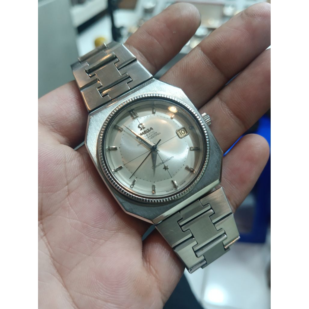 jam tangan second original omega conseletion cronometer