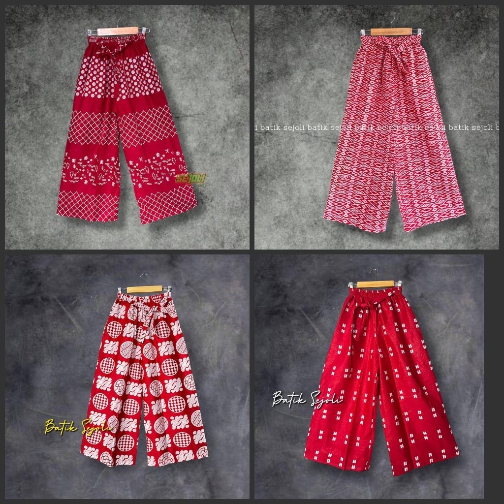 CELANA KULOT BATIK MERAH PUTIH || BAWAHAN MERAH PUTIH KEMERDEKAAN || OUFIIT KEMERDEKAAN