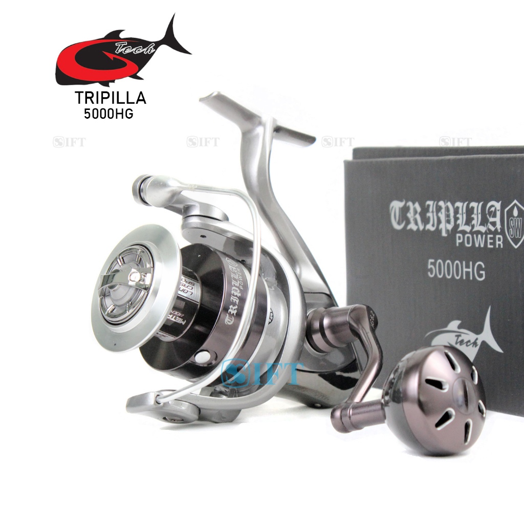 Reel G-TECH TRIPLLA POWER SW C3000 4000 5000 HG PG | Power Handle Metal Body | Saltwater Laut Resmi 