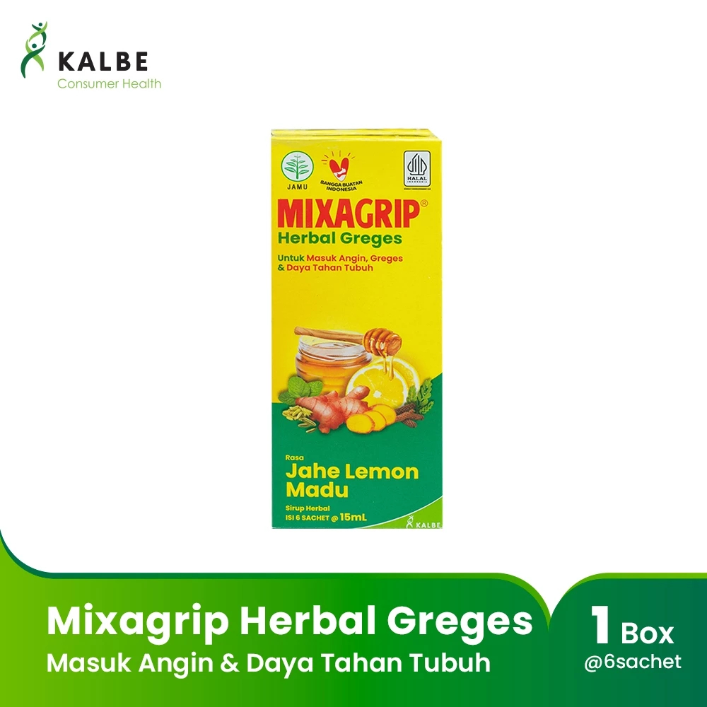

Mixagrip Herbal Greges - 1 Box (isi 6 sachet) (148885)