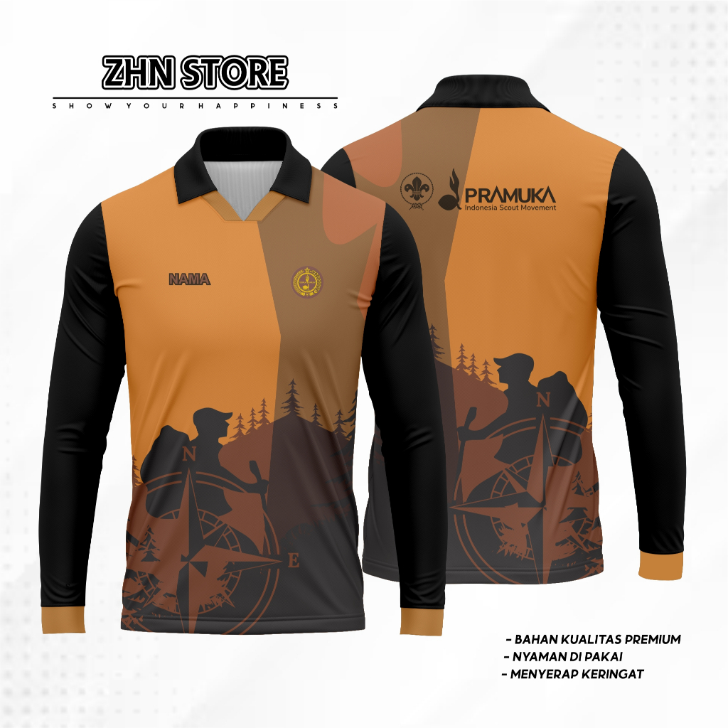 Baju Pramuka | Kaos Baju Jersey Pramuka Pembina Fullprint | Kaos Polo Wanita Baju Guru Pramuka