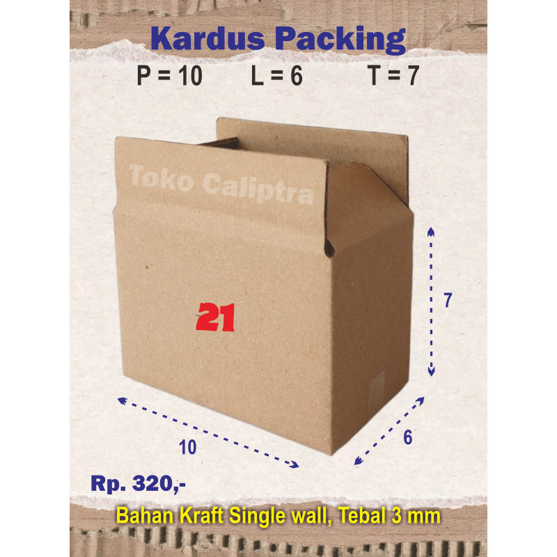 

Kardus Packing 21 PLT (10 x 6 x 7) cm