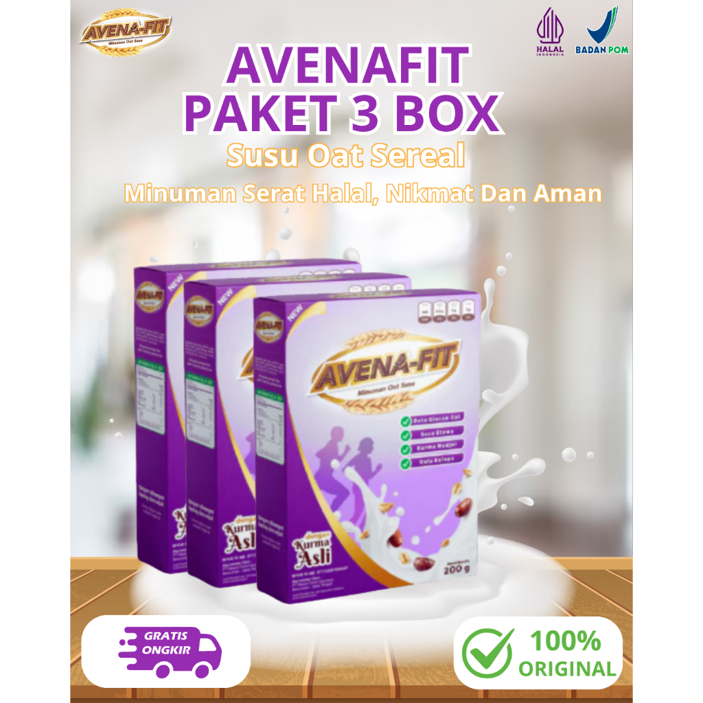 

AVENAFIT PAKET 3 BOX SUSU OAT SEREAL KURMA