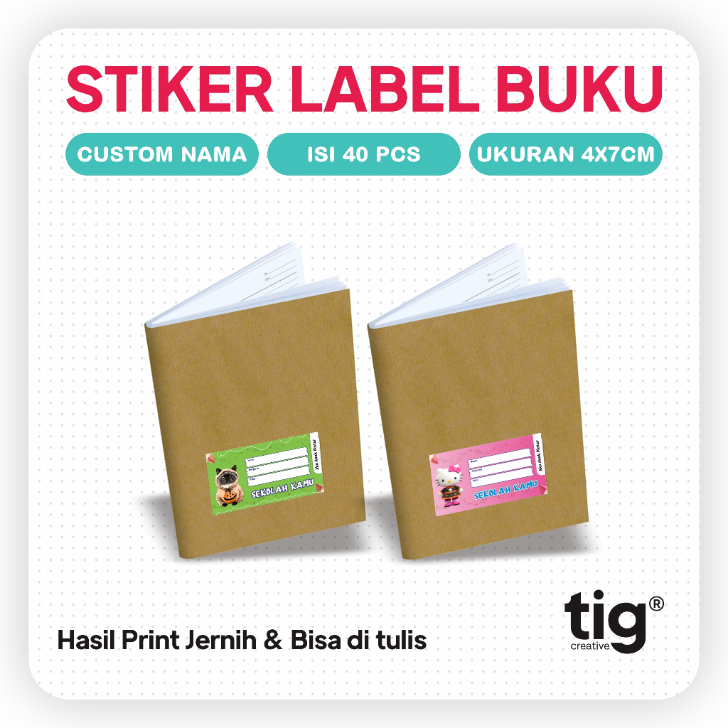 

STICKER LABEL BUKU TERLARIS TEMA KUCING