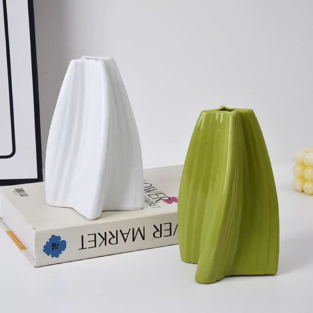 Vase Hijau, Bunga Hiasan Ruang Tamu, Hiasan Meja Kerja, Bunga Sumpahan untuk Meja Makan