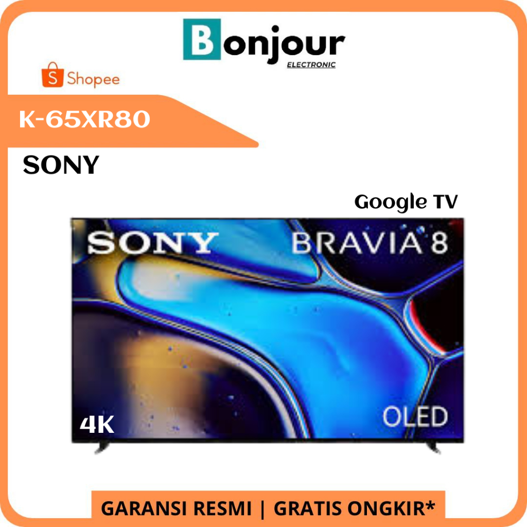 TV OLED Sony 65 Inch BRAVIA 8 K-65XR80 Google TV 65 inci Sony 4K HDR 65XR80