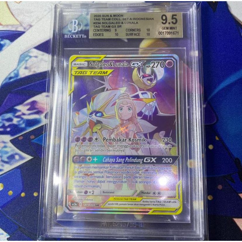 Kartu Pokemon TCG ID Indonesia SM AC3a Lillie Solgaleo Lunala GX SR AA BGS 9.5 / PSA 10