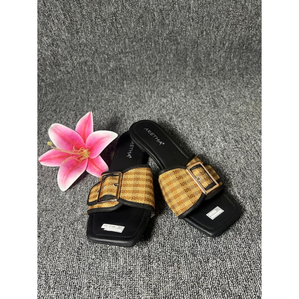 Sandal wanita Aretha premium dengan gesper berkualitas - sandal wanita