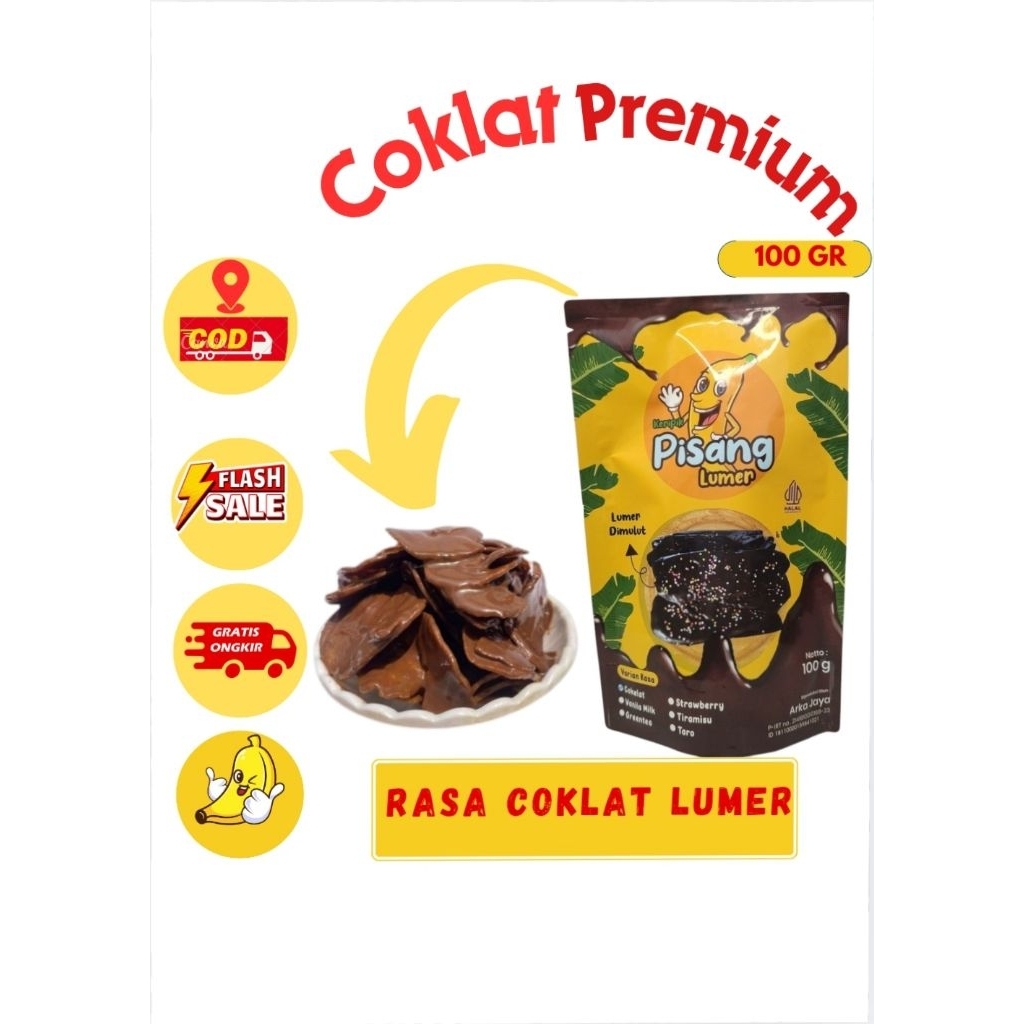 

keripik pisang coklat meleleh/lumer