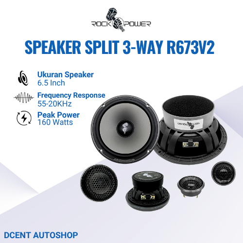 Speaker Split 2-Way Mobil - Speaker ROCKPOWER R673V2 - 6.5 Inch 2-Way Component Speaker - 3 Inch Mid