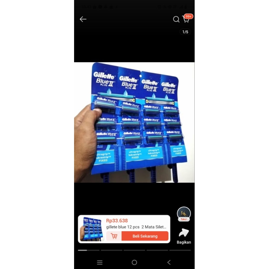 Gillette ALAT CUKUR KUMIS / ALAT CUKUR JENGGOT 2 MATA PISAU / PISAU CUKUR KUMIS / PENCUKUR KUMIS BIR