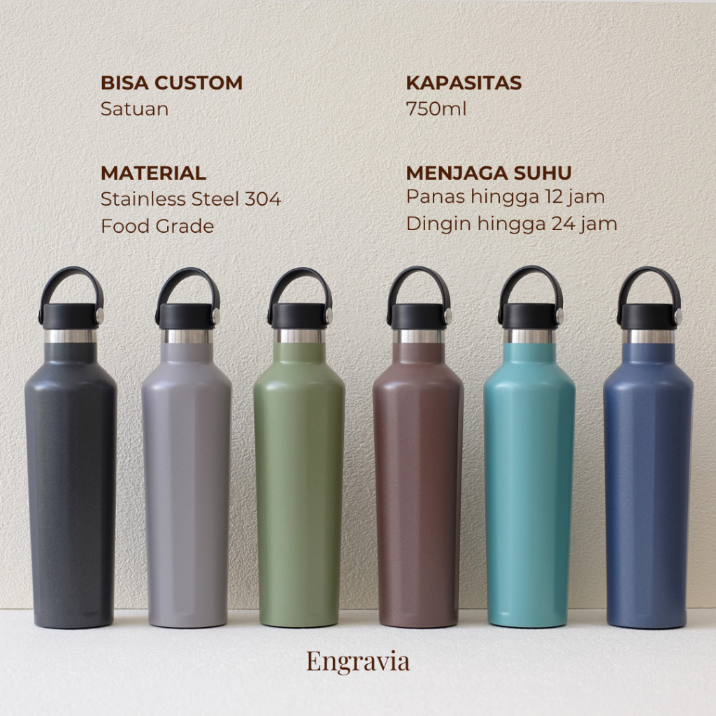 Custom Premium Tumbler ATLAS  / Vacuum Insulated Stainless Steel Termos Botol 750ml