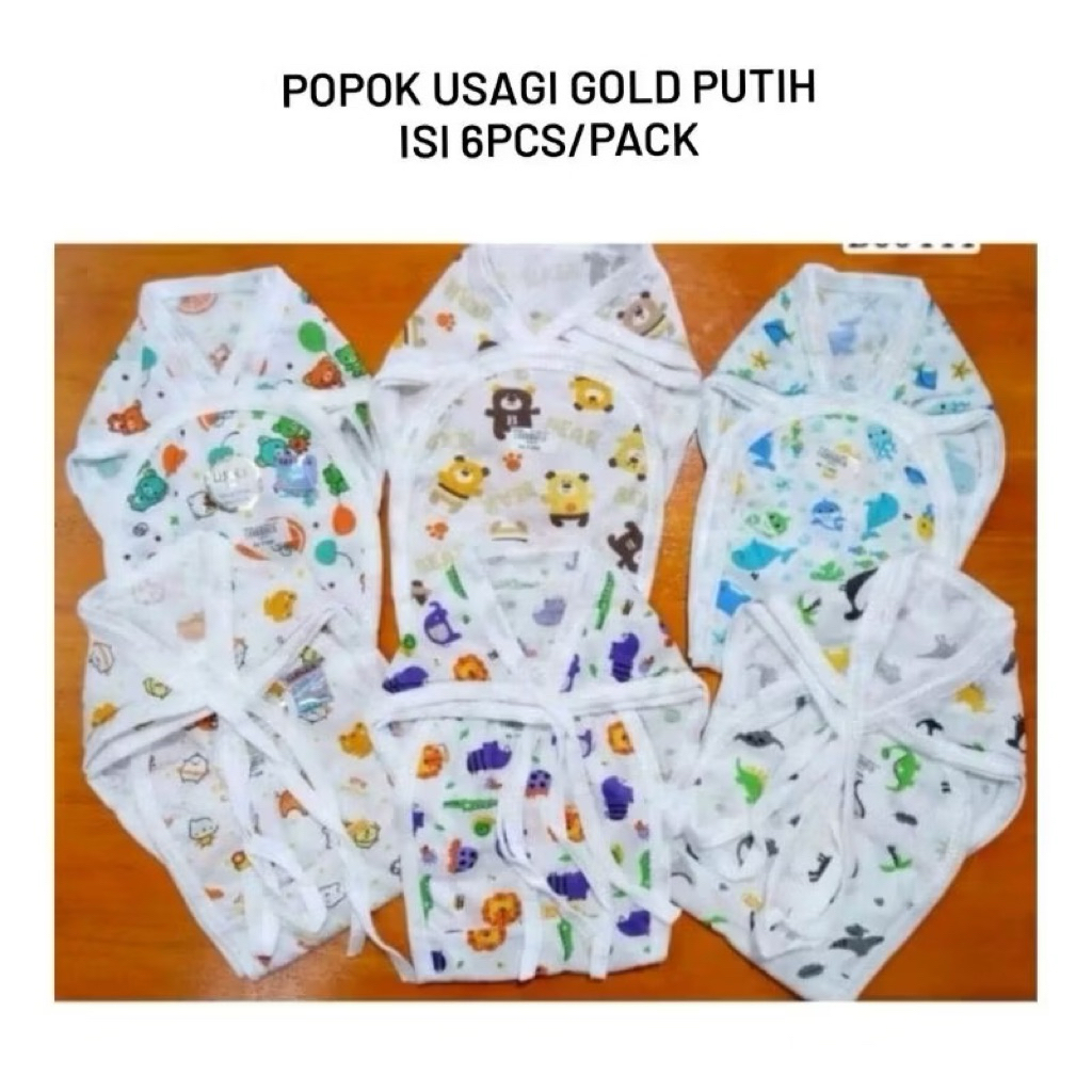 USAGI | Popok bayi usagi gold / popok bayi motif (6pc)