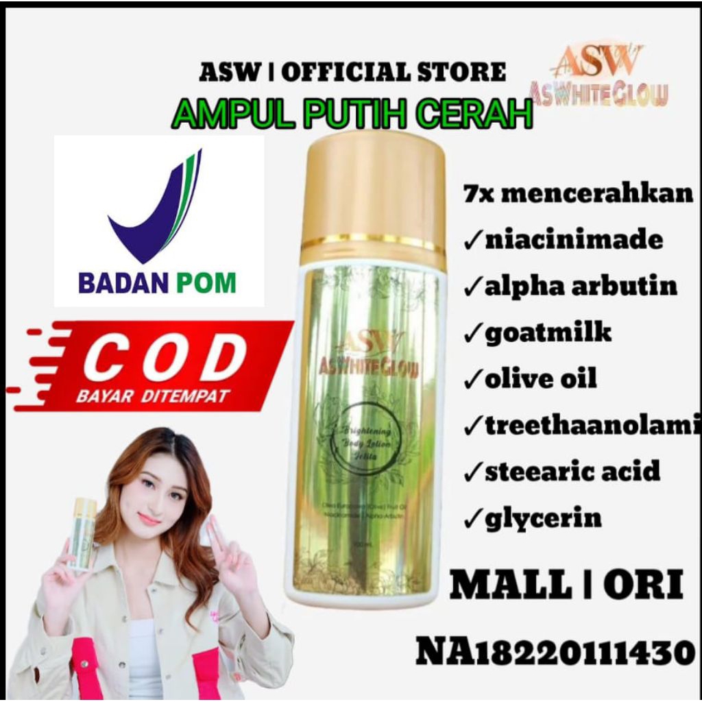 HANDBODY PEMUTIH BADAN JELITA 7x MENCERAHKAN HB WHITENING PEMUTIH BADAN KOSMETIK BPOM ASW SKINCARE