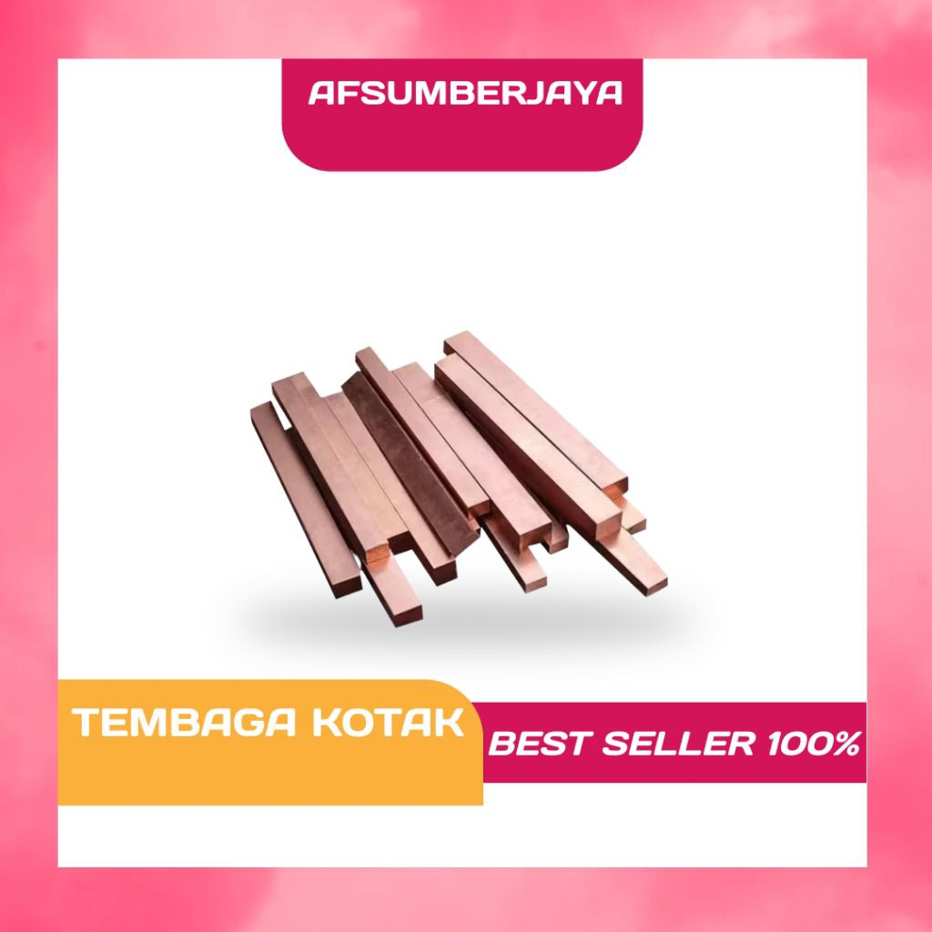 As tembaga kotak 15mm x 15mm x 500mm - Tembaga batangan full tembaga