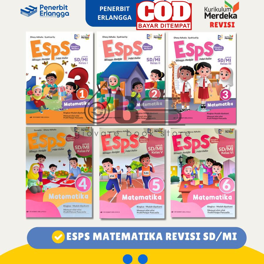 BUKU ESPS MATEMATIKA KELAS 1 2 3 4 5 6 ERLANGGA KURIKULUM MERDEKA ORIGINAL | ESPS MATEMATIKA REVISI 