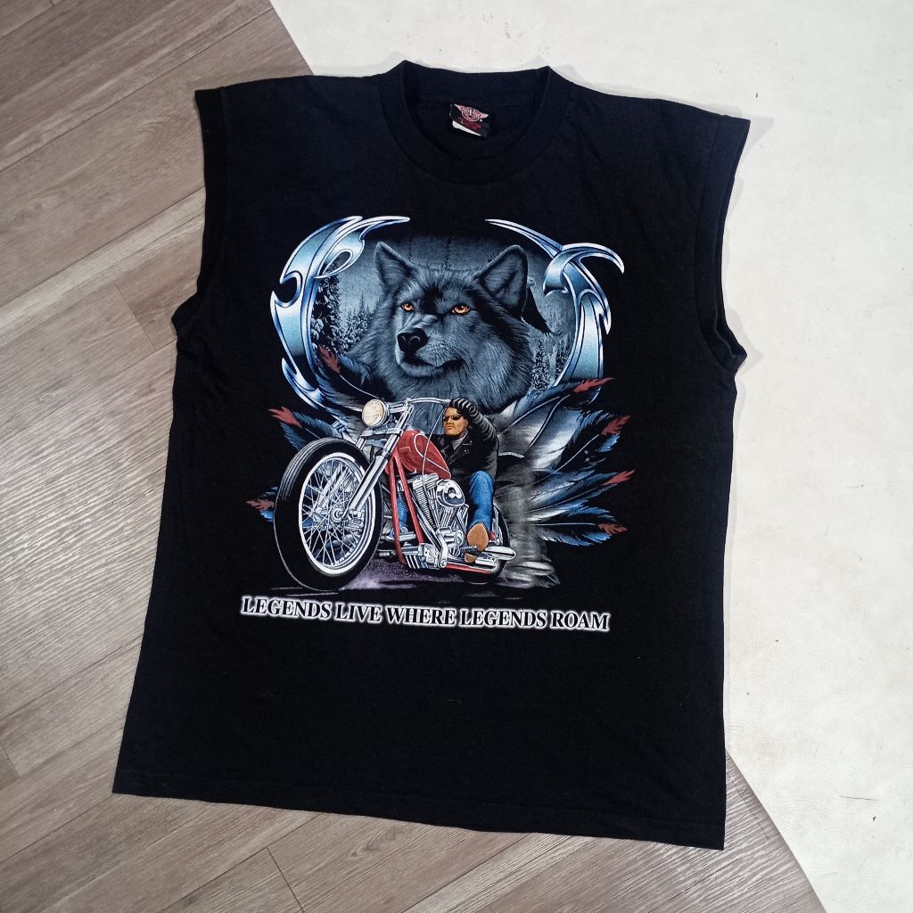 Kaos kutang tanktop singlet sleeveless vtg 90's Rock Eagle biker