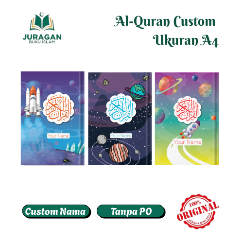 Al-Quran Custom Nama Ukuran A4 Sampul Hardcover Ukuran A4 Isi Quran Perkata Latin