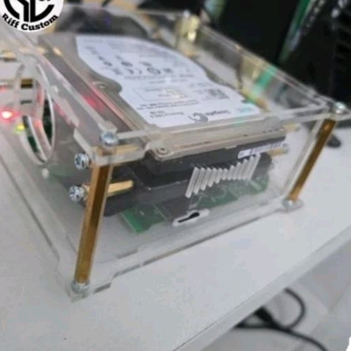 Case Akrilik NAS Untuk STB HG680P + SSD HDD 2,5 INCH
