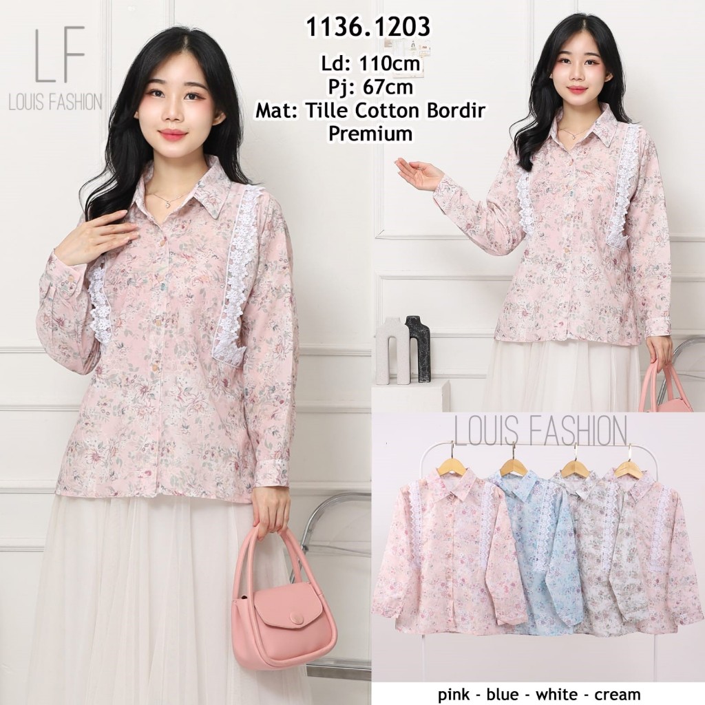 atasan blouse katun motif bunga
