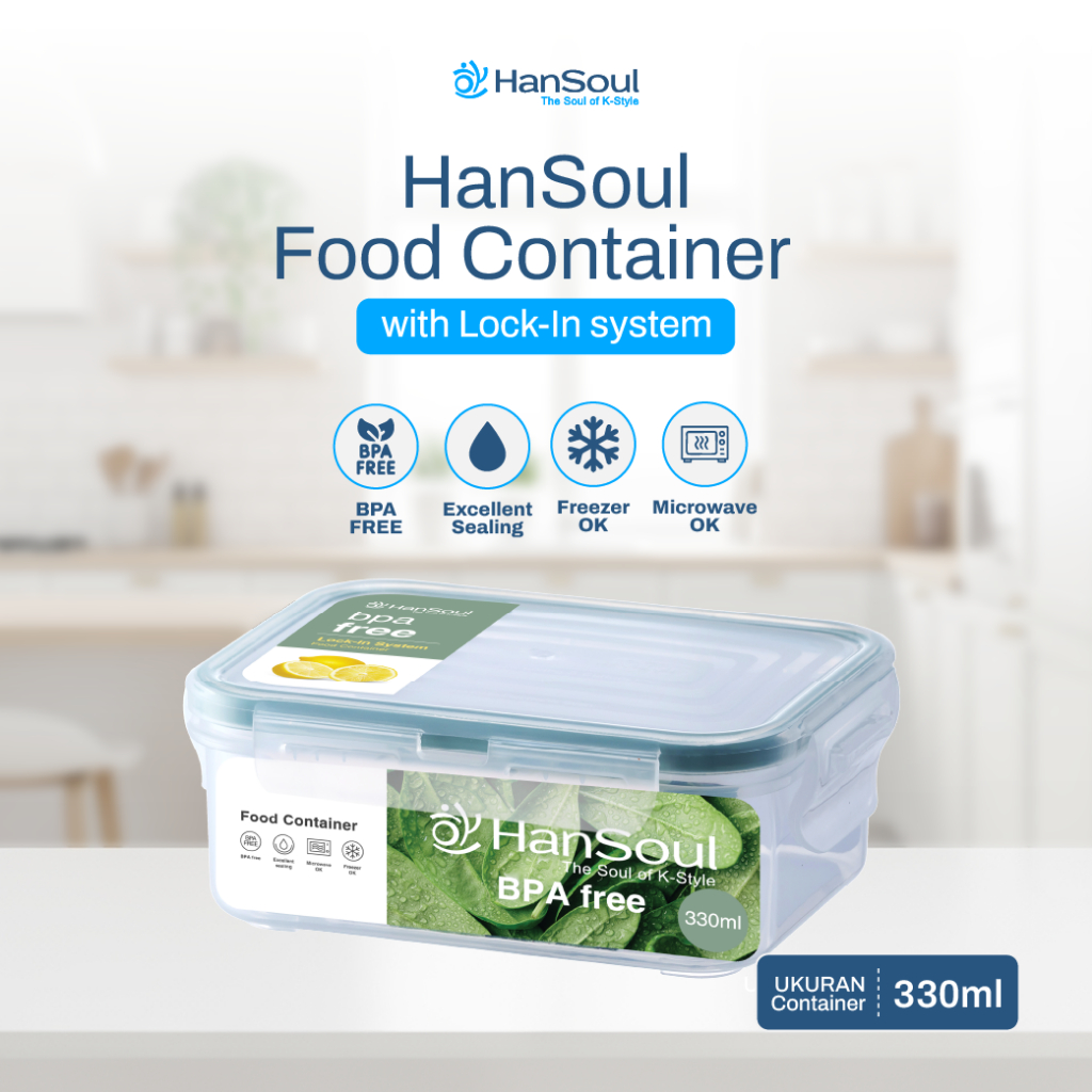 HanSoul Food Container – Tempat Makanan Anti Bocor, BPA Free, Microwave & Freezer Safe - HFC5541CL