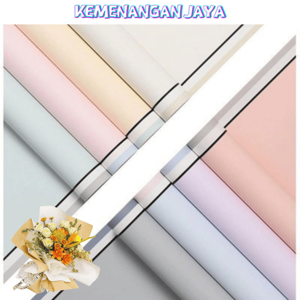

Isi 20 LEMBAR Flower Wrapping Paper Double Frame Border Line Cellophane Kertas Buket Bunga Cellophane Florist KB036