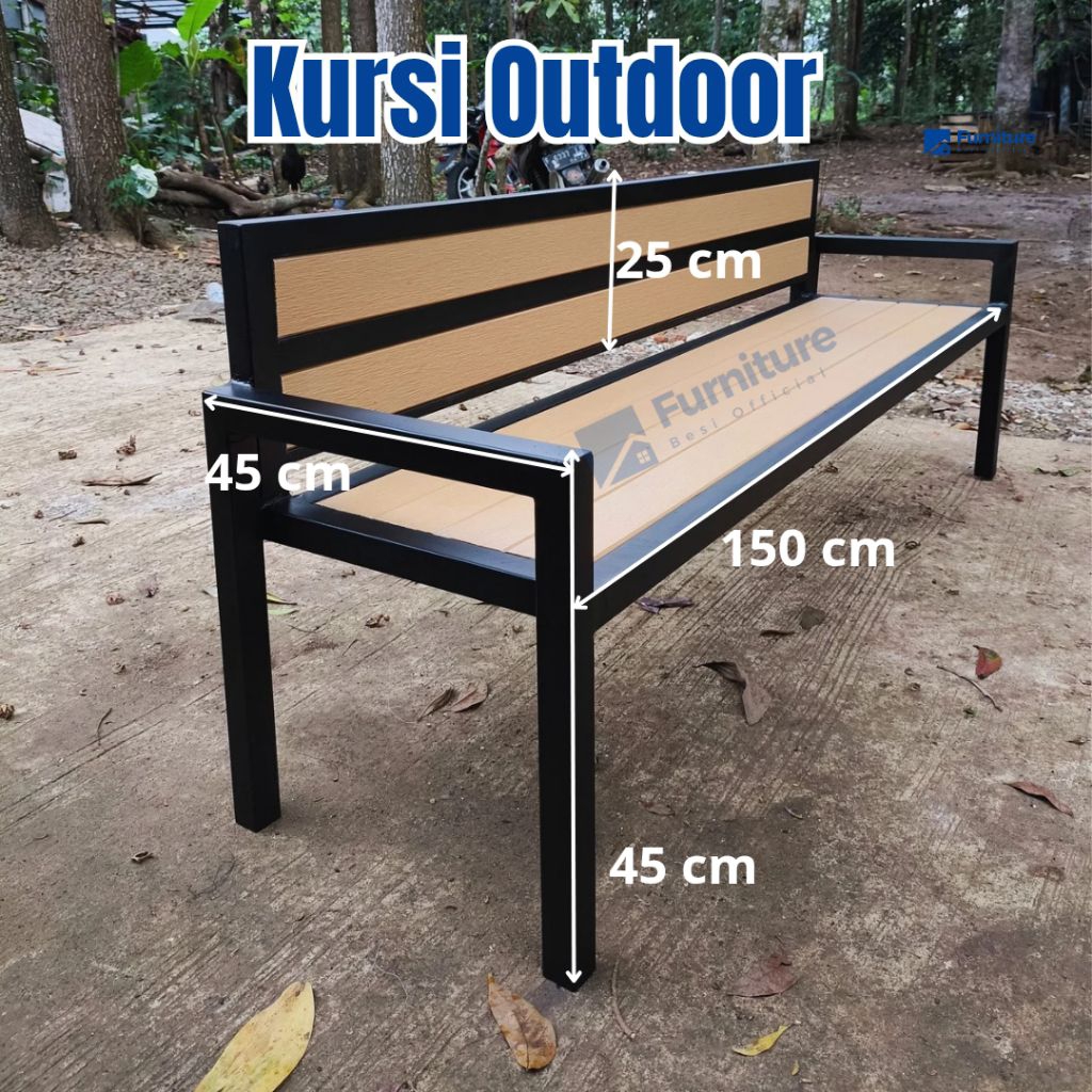 Kursi Besi Panjang / Bangku Teras Minimalis/ Kursi besi teras minimalis