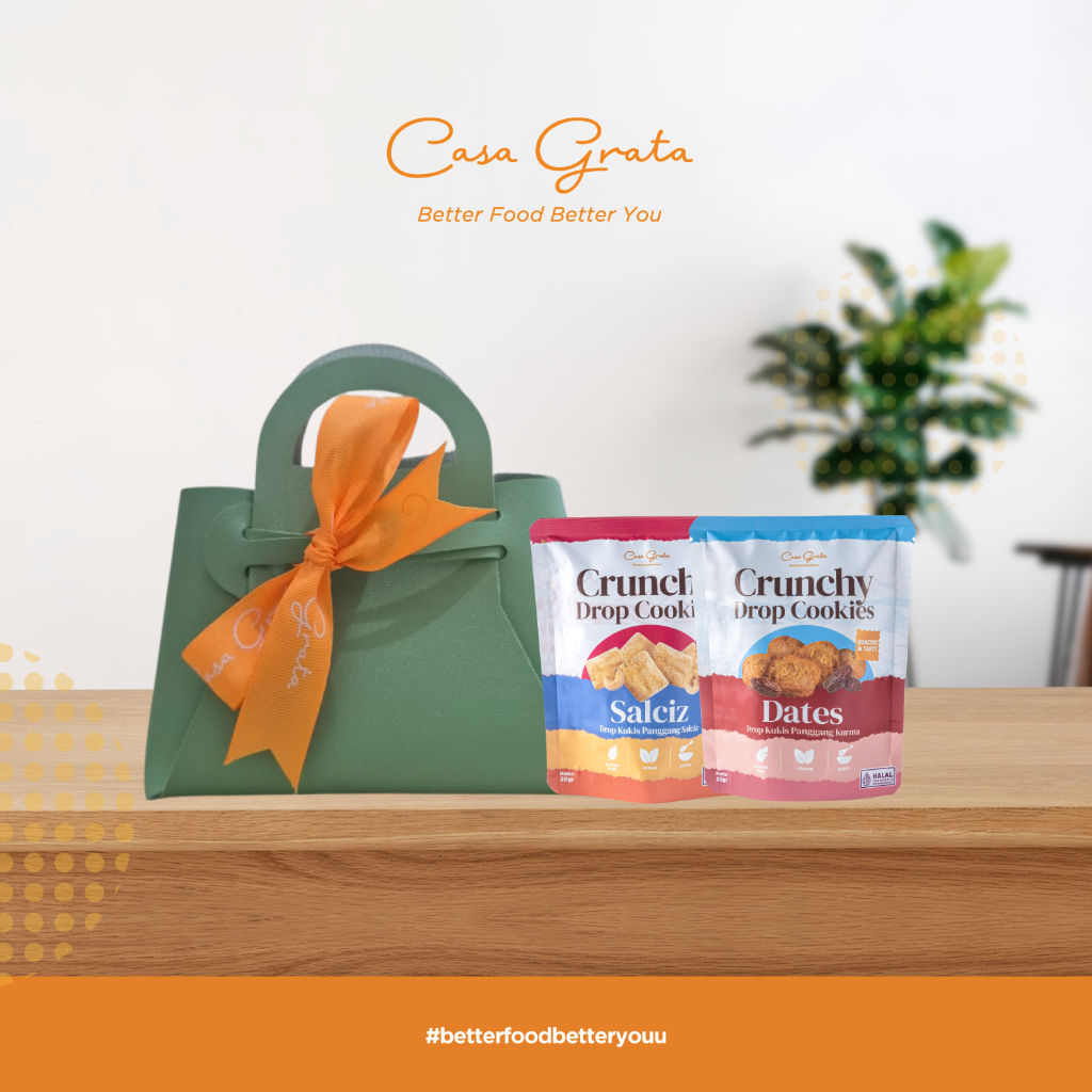 

Casa Grata Mini Duo Bliss – 2 Cookies in Chic Green Bag