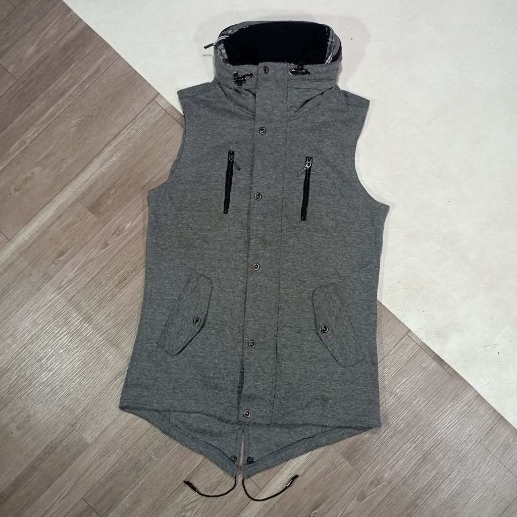 Vest hoodie zipper y2k DELOCETTE japan style grunge