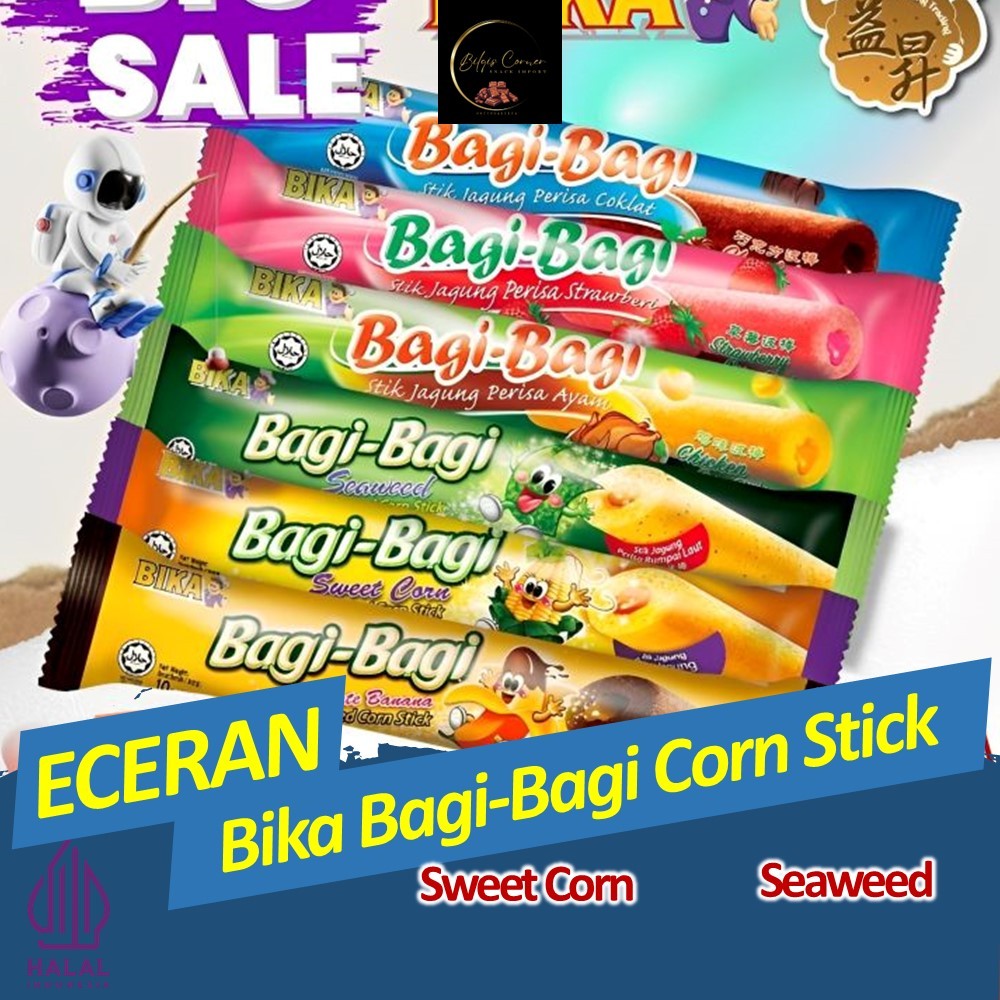 

(ECERAN) Bika Bagi Bagi Corn Stick Rasa Seaweed and Sweet Corn Flavor Corn Stick