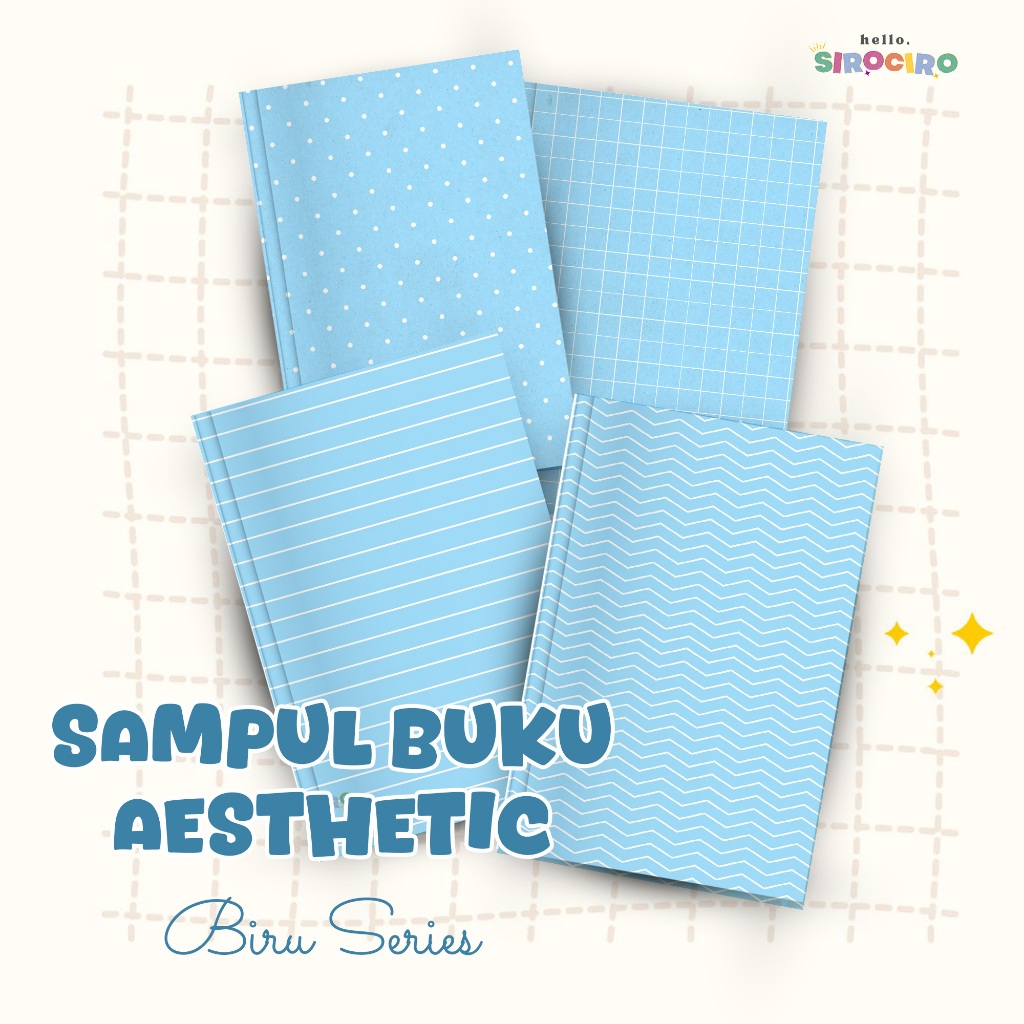 

8 Lembar Sampul Buku BIRU MUDA Aesthetic Sampul Buku Lucu A5 & B5