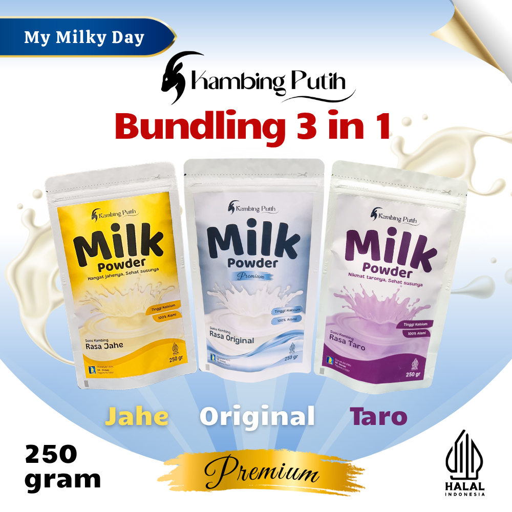 

Bundling 3in1 Susu Kambing Etawa Premium Kambing Putih Rendah Gula 250 gram