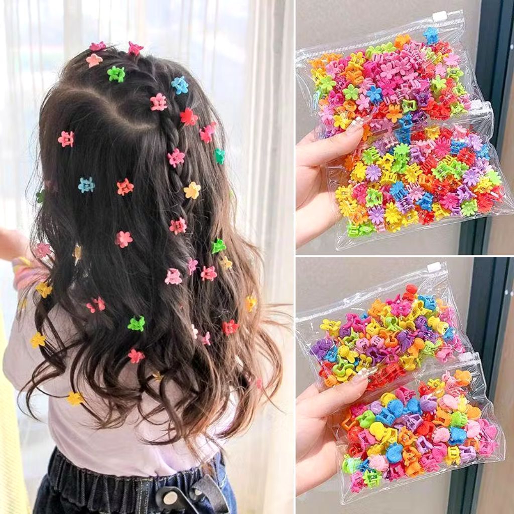 50PCS FREE POUCH JEPITAN JEPIT RAMBUT KECIL BENTUK BUNGA - AKSESORIS JEPIT RAMBUT ANAK