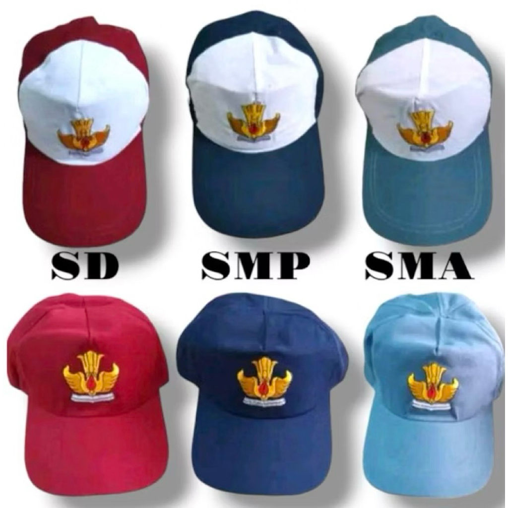 TOPI SEKOLAH DAN DASI SEKOLAH SD SMP SMA BORDIR KARET || TOPI SD || TOPI SMP || TOPI SMA || TOPI PRA