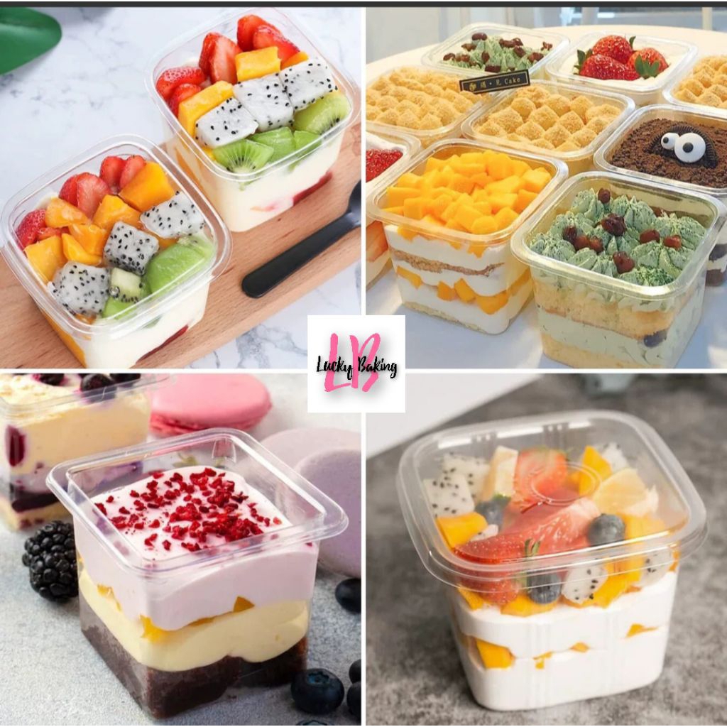 10pcs dessert box premium kotak tinggi kotak dessert box mika box tiramisu kotak dessert
